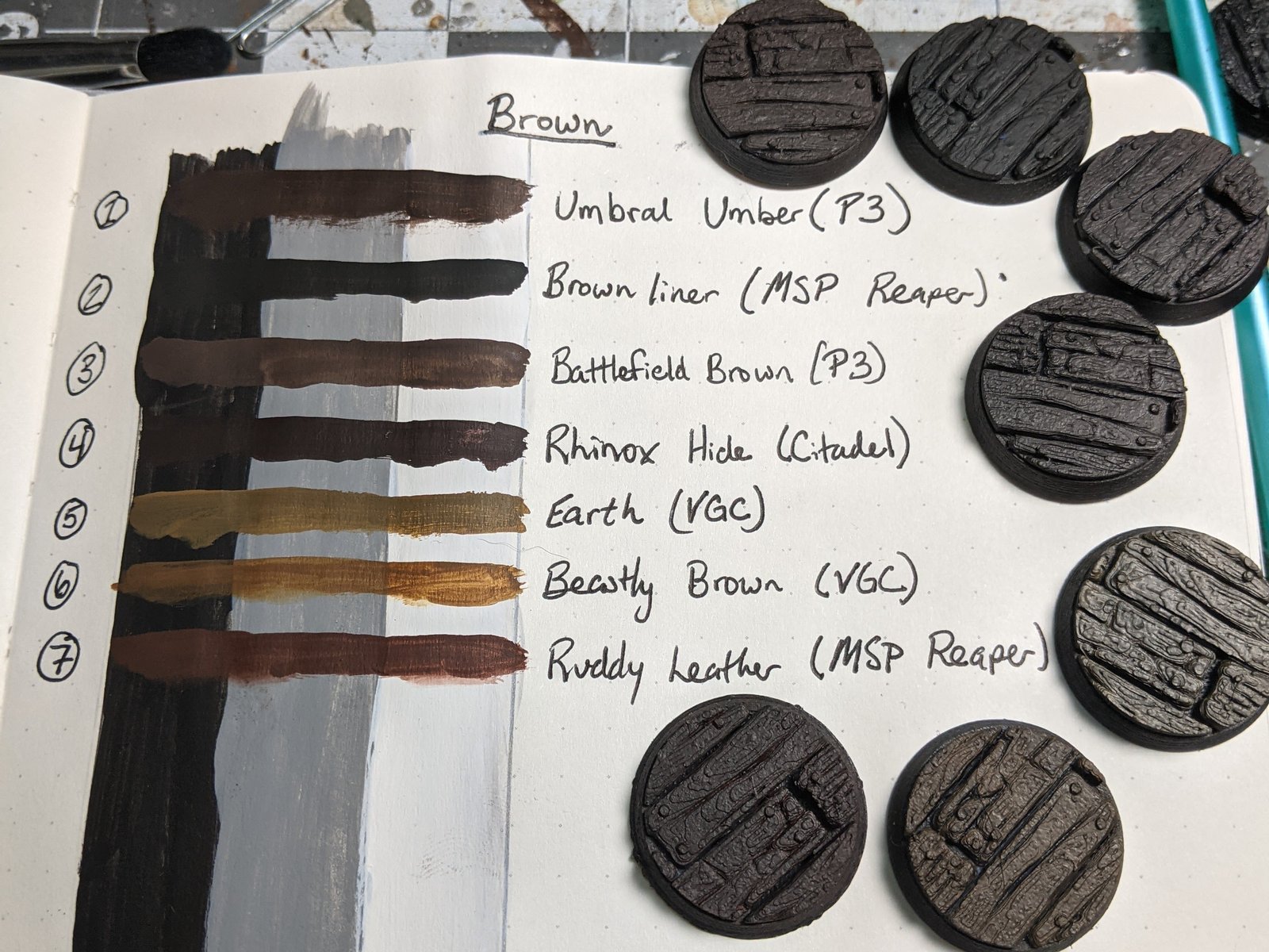 Wood Bases showing extreme dark wood colors which are almost unnoticeable