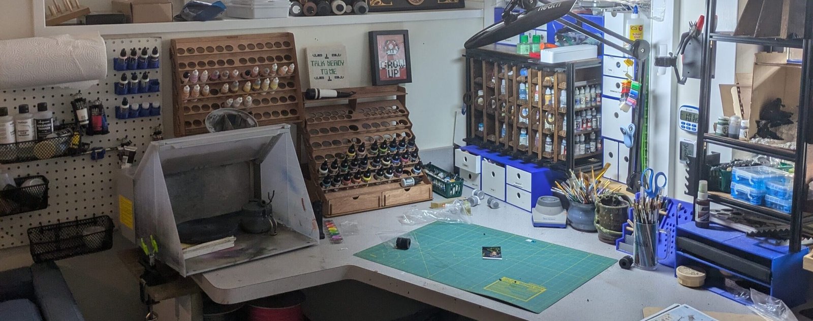 Image of finalized hobby space 1/8/24 using the MixRack Paint solution.